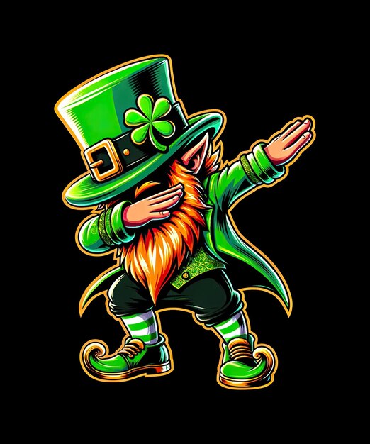 PSD dansende leprechaun patricks gelukkige st patricks dag hoodies st patrick's dag lange mouw t