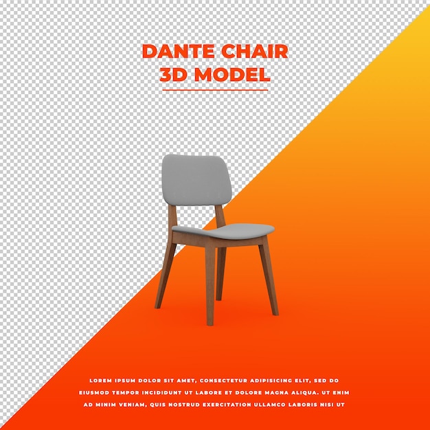 Sedia dante modello 3d isolato