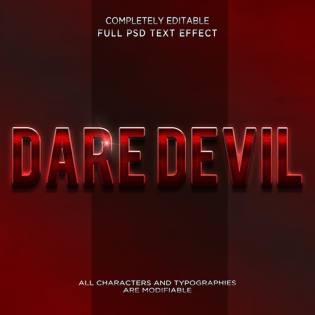 PSD dare devil text effect