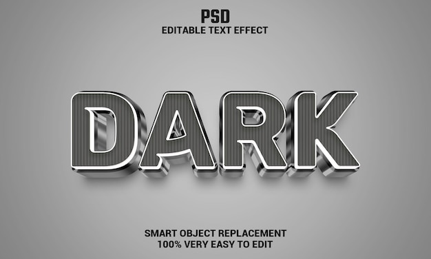 Dark 3d editable text effect with background Premium Psd