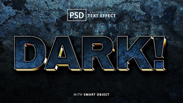 PSD dark 3d text effect editable