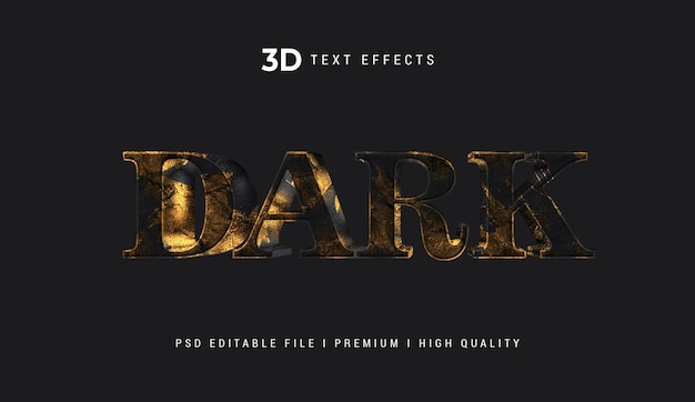 Dark 3D Text Effect
