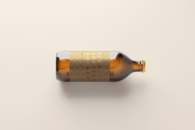 PSD dark amber beer bottle mockups