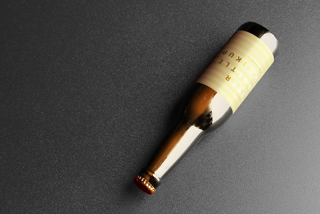 PSD dark amber beer bottle mockups