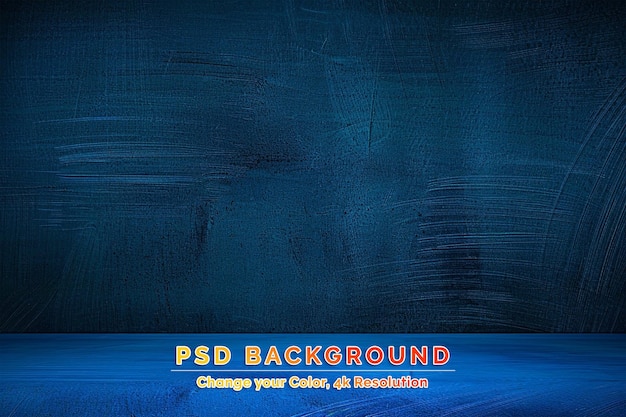 PSD Темно-голубая бетонная стена и пол с светом и теней для представления продукта и фона