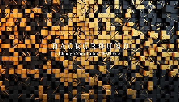 Dark black and Gold mosaic background Generative AI