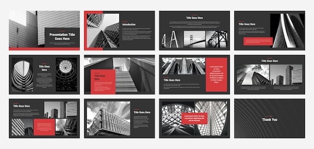 Dark Black and Red Presentation Design Template