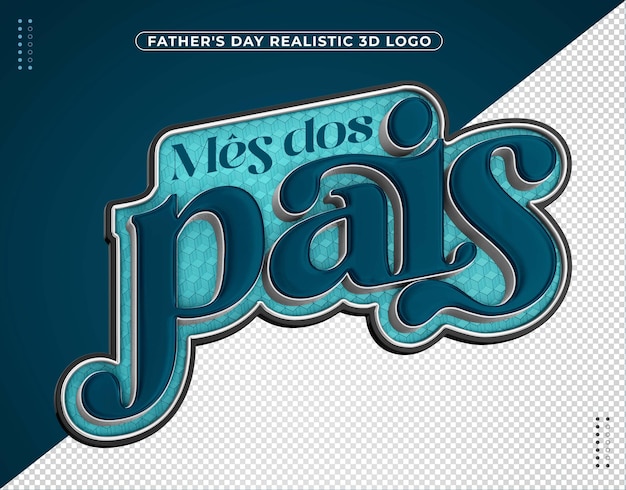 Dark blue 3d logo for fathers month campaign in brazil
