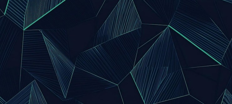 PSD a dark blue background with teal and green geometric pattern simple vector line art style
