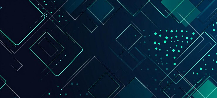 PSD a dark blue background with teal and green geometric pattern simple vector line art style