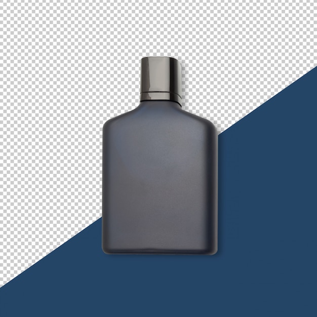 Dark blue bottle of perfume with reflection mockup