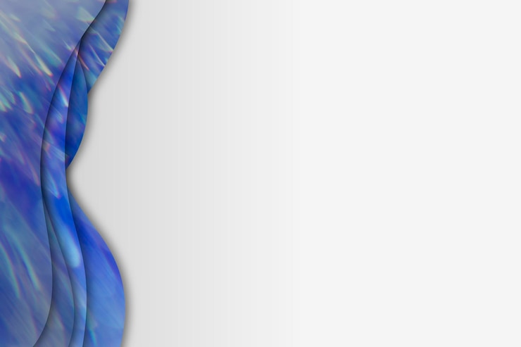PSD dark blue curve frame template on a gray background