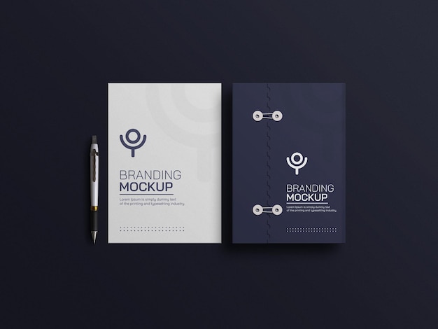 Documento blu scuro con mockup di carta intestata