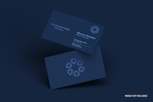 PSD dark blue elegant and modern business card mockup