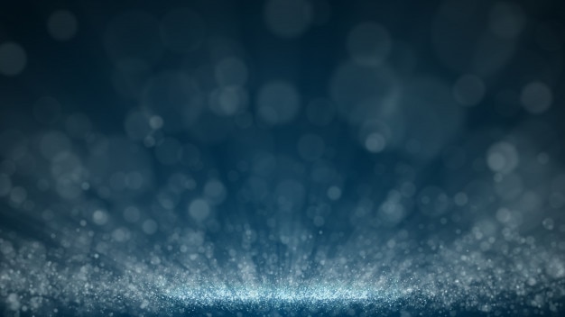 Dark blue and glow dust particle abstract background, Light ray shine beam effect.