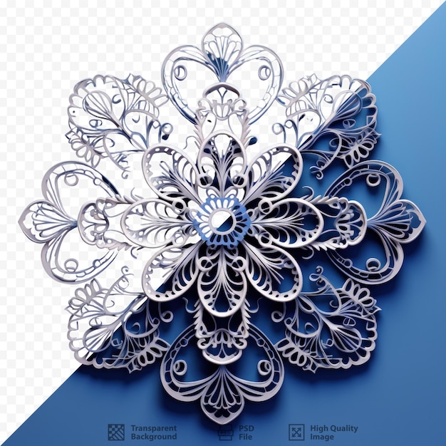 PSD dark blue lace decoration on transparent background