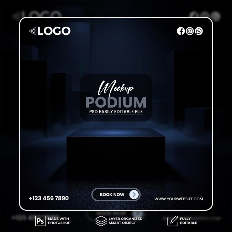 Dark Blue Mockup Podium
