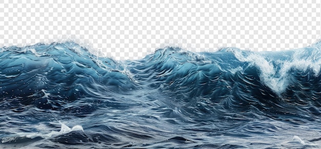 PSD ondata d'acqua blu scuro dell'oceano su uno sfondo trasparente