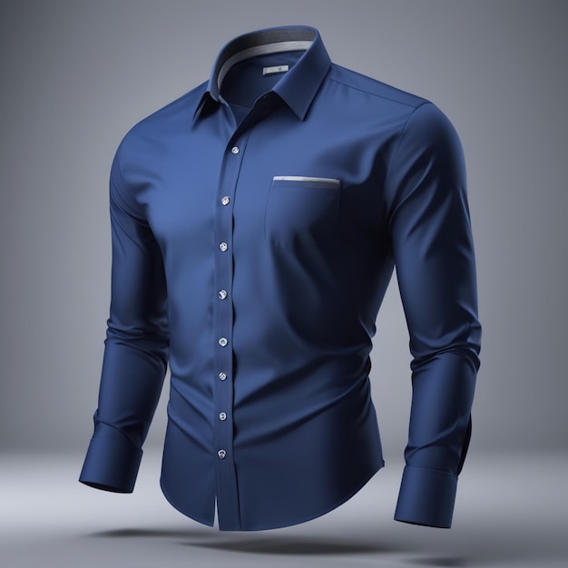 Dark blue shirt psd on a dark background