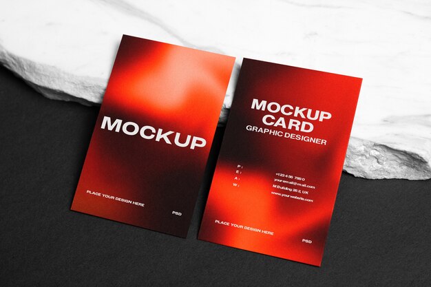 PSD dark business card mockup design