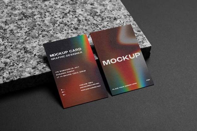 PSD dark business card mockup design