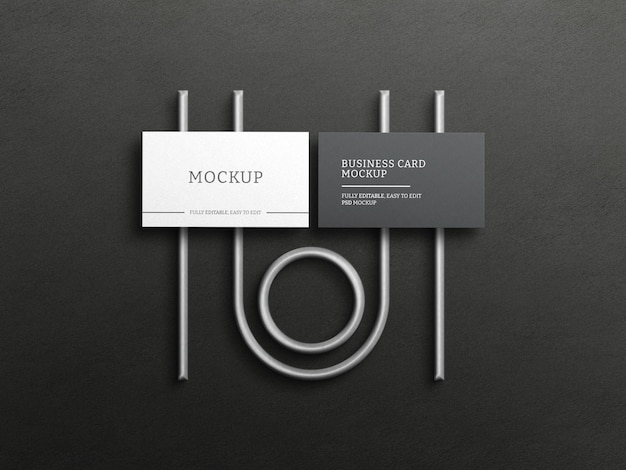 Dark business card mockup