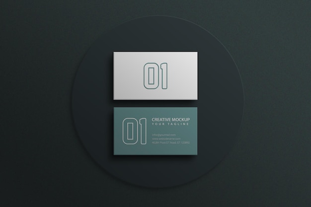 Dark business card with paper mockup psd