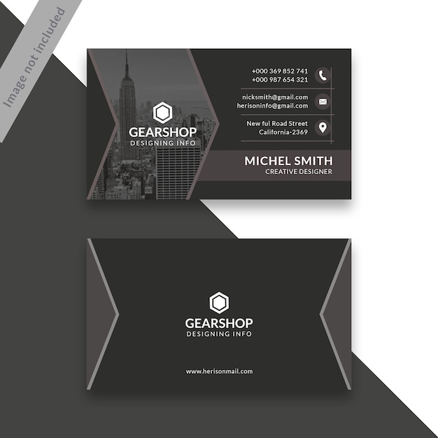 Dark business card