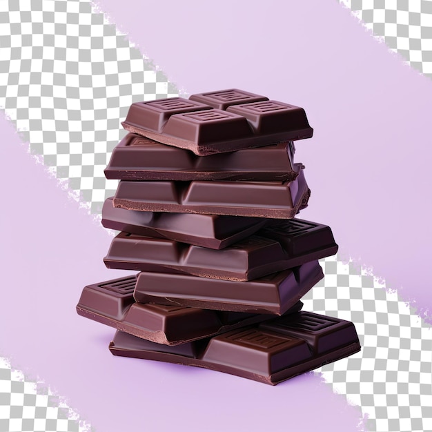 Dark chocolate bars against transparent background