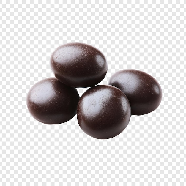 ダークチョコレート・キャンディ・ボール 透明に隔離
