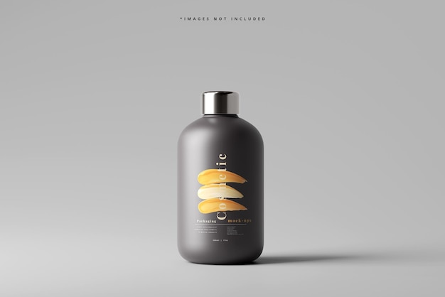 Dark Color Plastic Cosmetic Packaging Bottle Mockup