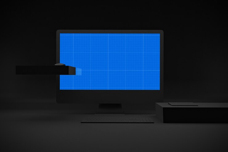 PSD dark computer pro mockup