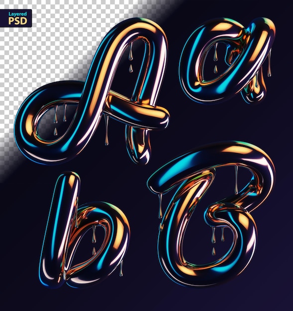 Dark dripping 3d letters