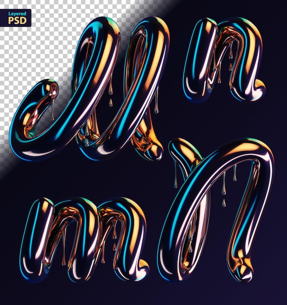 PSD dark dripping 3d letters