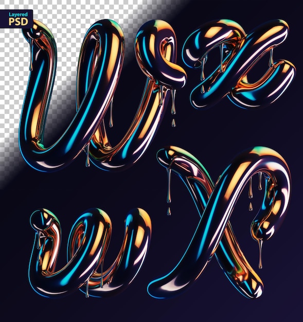 PSD dark dripping 3d letters