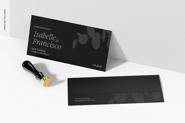 Dark envelope mockup