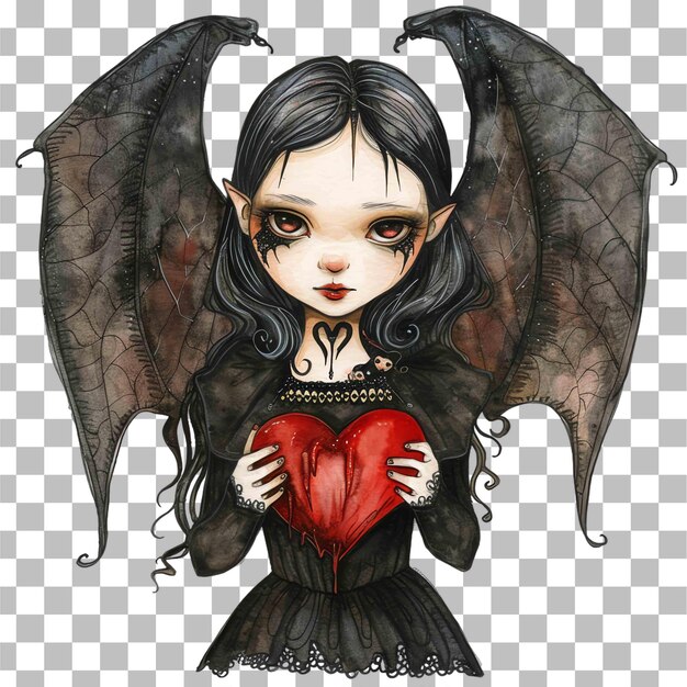 PSD dark fantasy watercolor gothic valentine