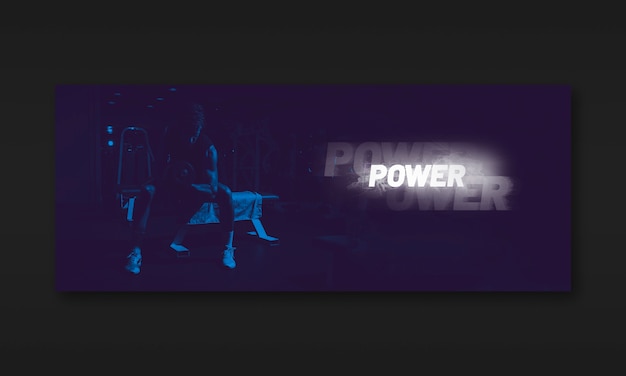 PSD dark fitness banner mockup