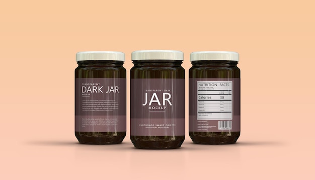 Dark glass jar full label mockup