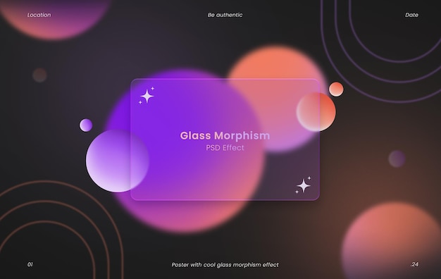 PSD dark glass morphism design moderno e astratto