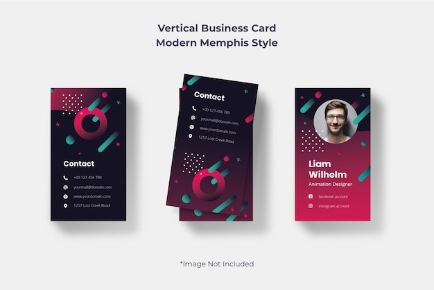 PSD dark gradient business card template