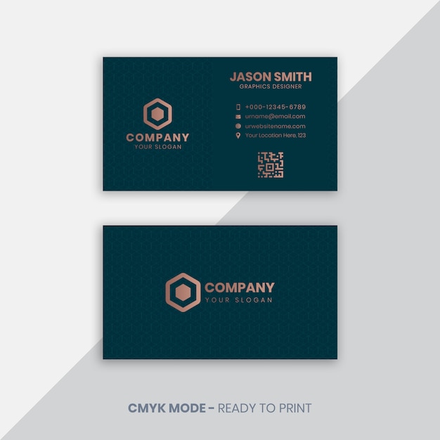 PSD dark green business card template