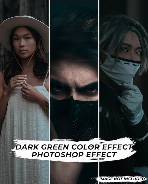 Dark green color effect template