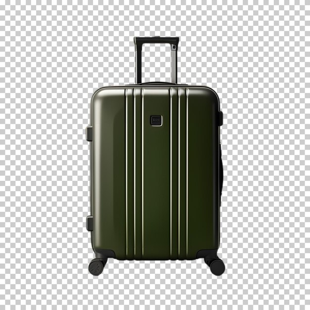 PSD Темно-зеленый чемодан на изолированном прозрачном фоне