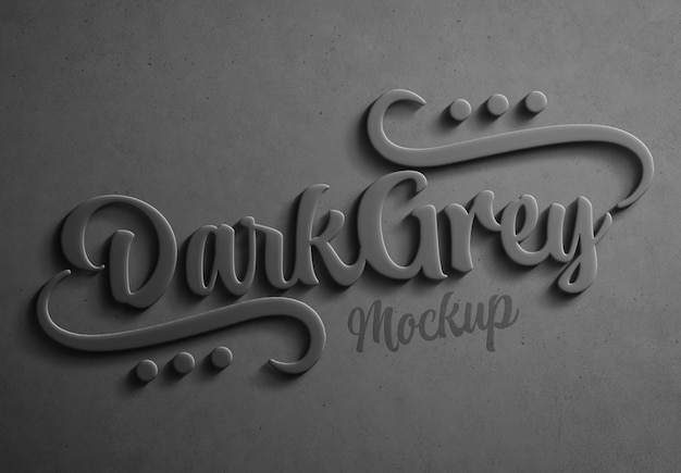 Dark grey 3d text effect with shadow