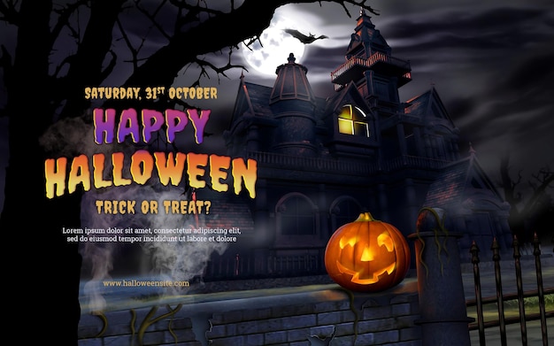 Dark Halloween night party social media post design template