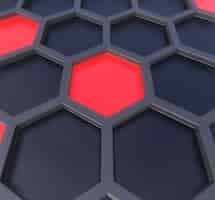 PSD dark hexagons and red neon light