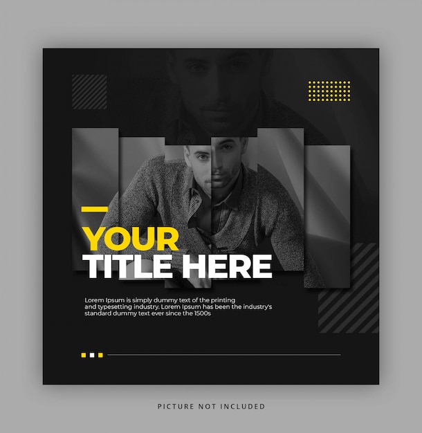 PSD dark  instagram social media template for fashion product