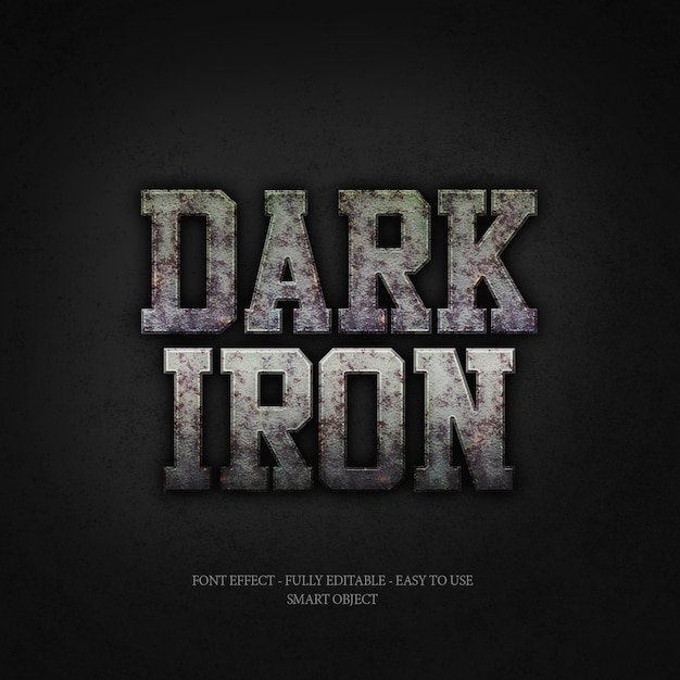 DARK IRON 3D FONT EFFECT