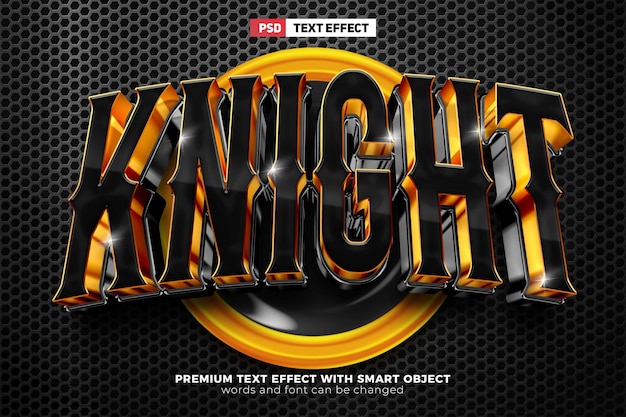 PSD dark knight esport team 3d editable text effect